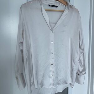 Zara Cream Button Down Shirt